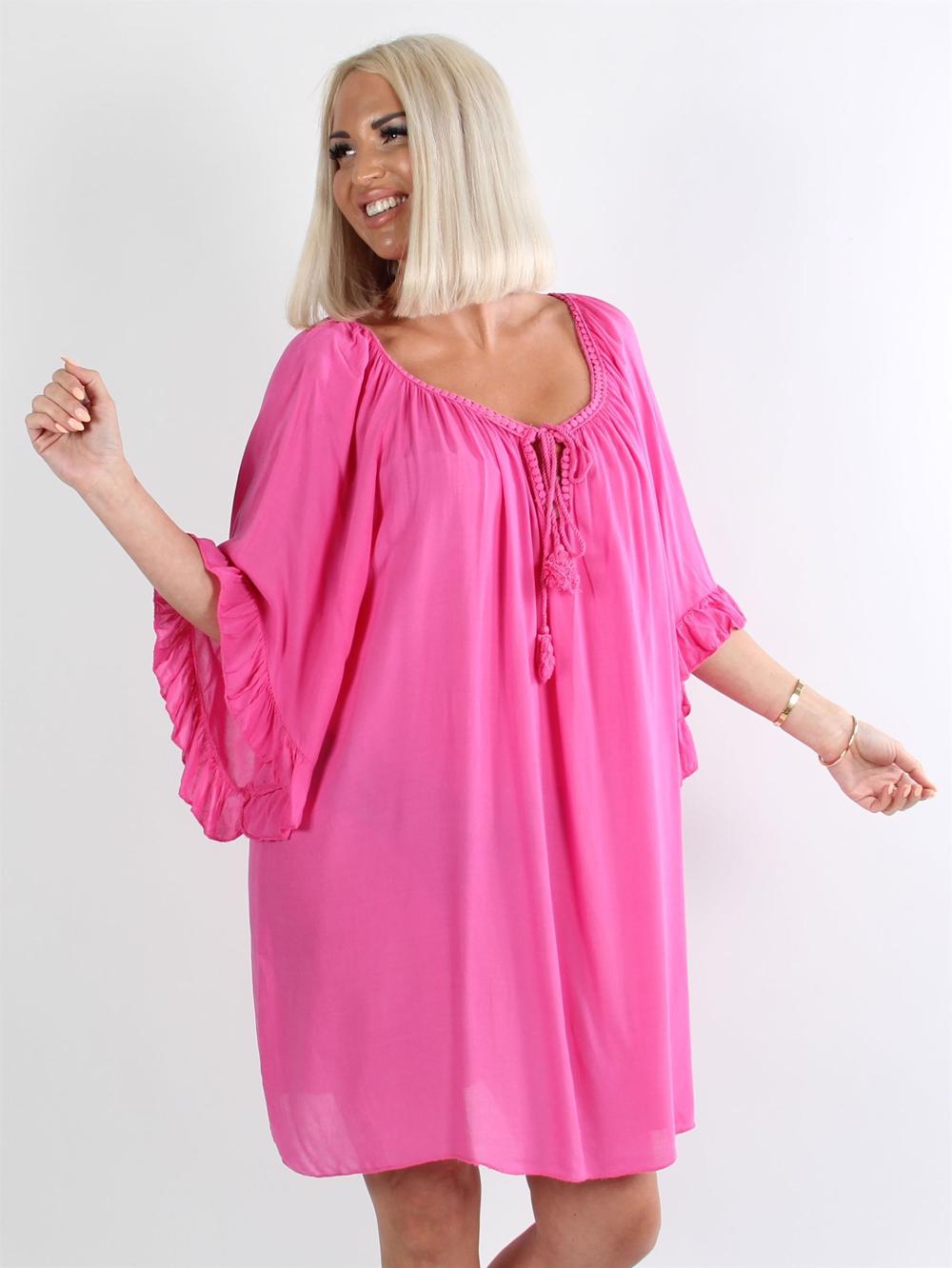 Layla - Tunikakjole med flæseærmer